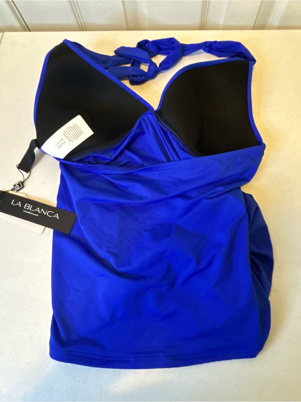 La Blanca Royal Blue Halter Tankini Top Swimsuit SPF 50 - Picture 5 of 6